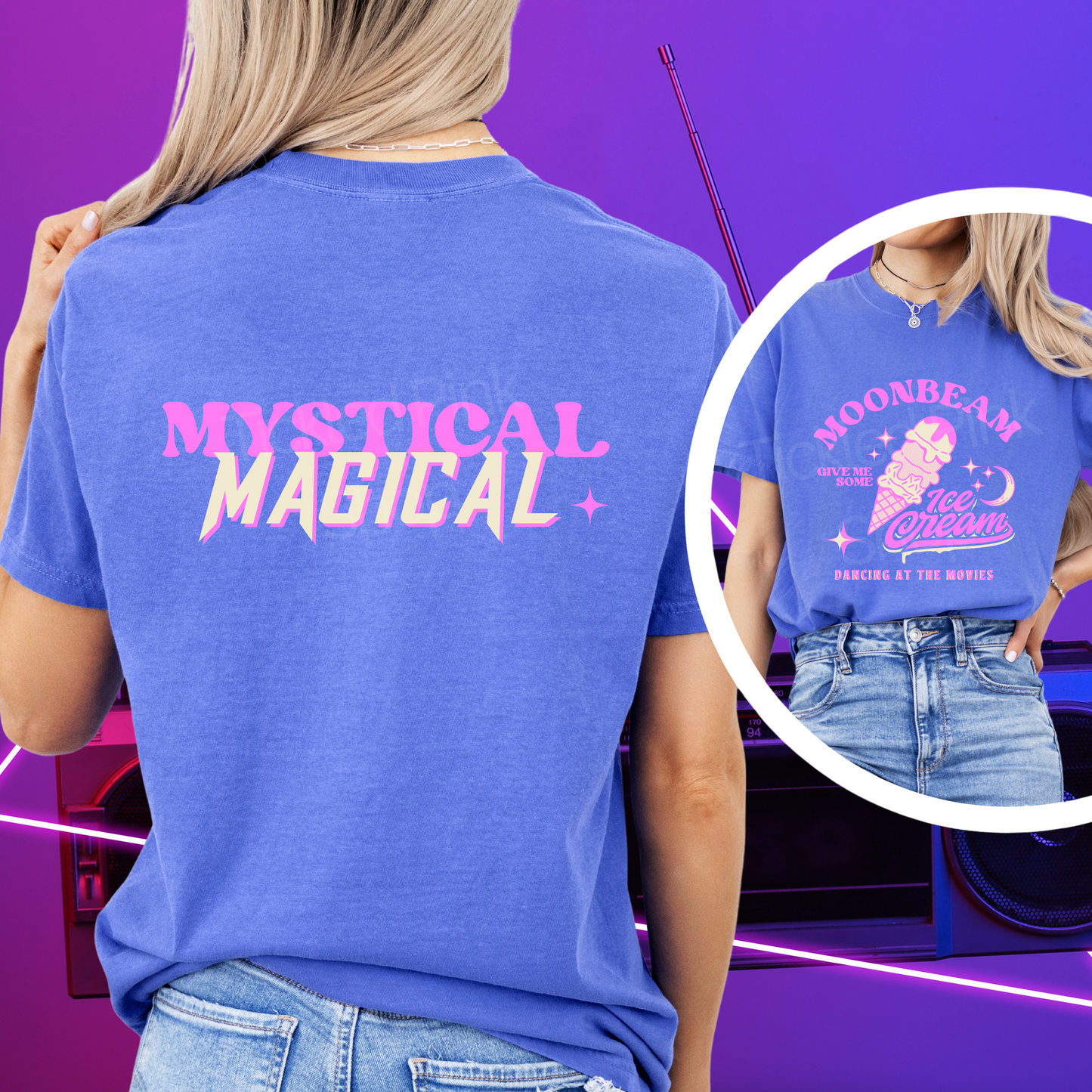 Moonbeam Ice Cream Pink Design CC Tee- (Youth/Adult)