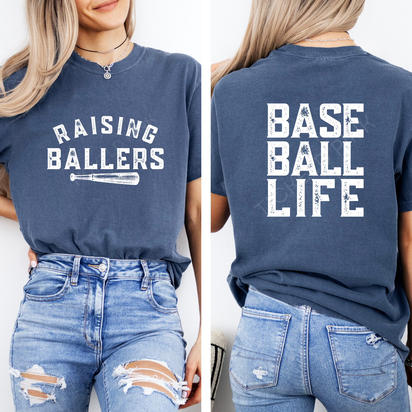 Raising Ballers Tee Front/Back- (4 Color Options)