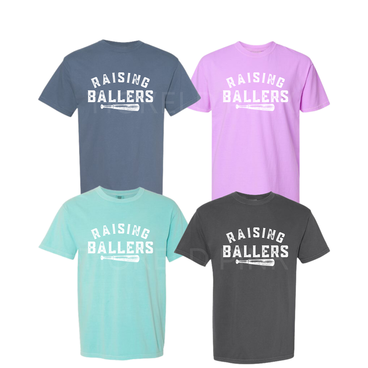 Raising Ballers Tee Front/Back- (4 Color Options)
