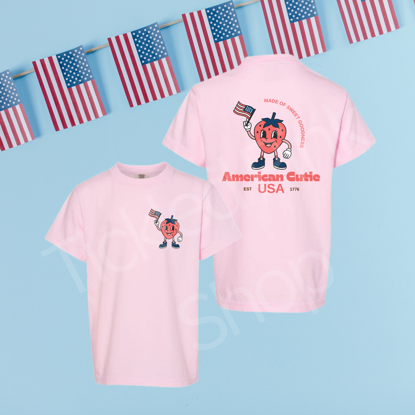 Patriotic Strawberry Cutie CC Tee-2 Colors (Youth/Adult)