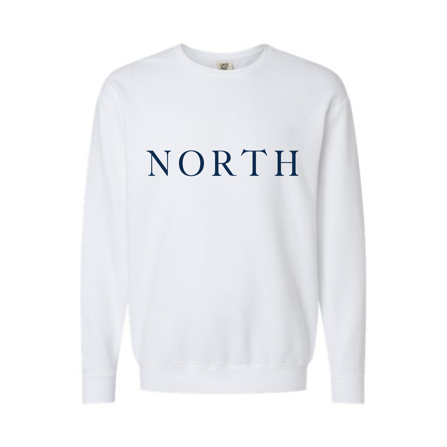 North CC Lightweight Sweatshirt- White (2 Color Letter Option)