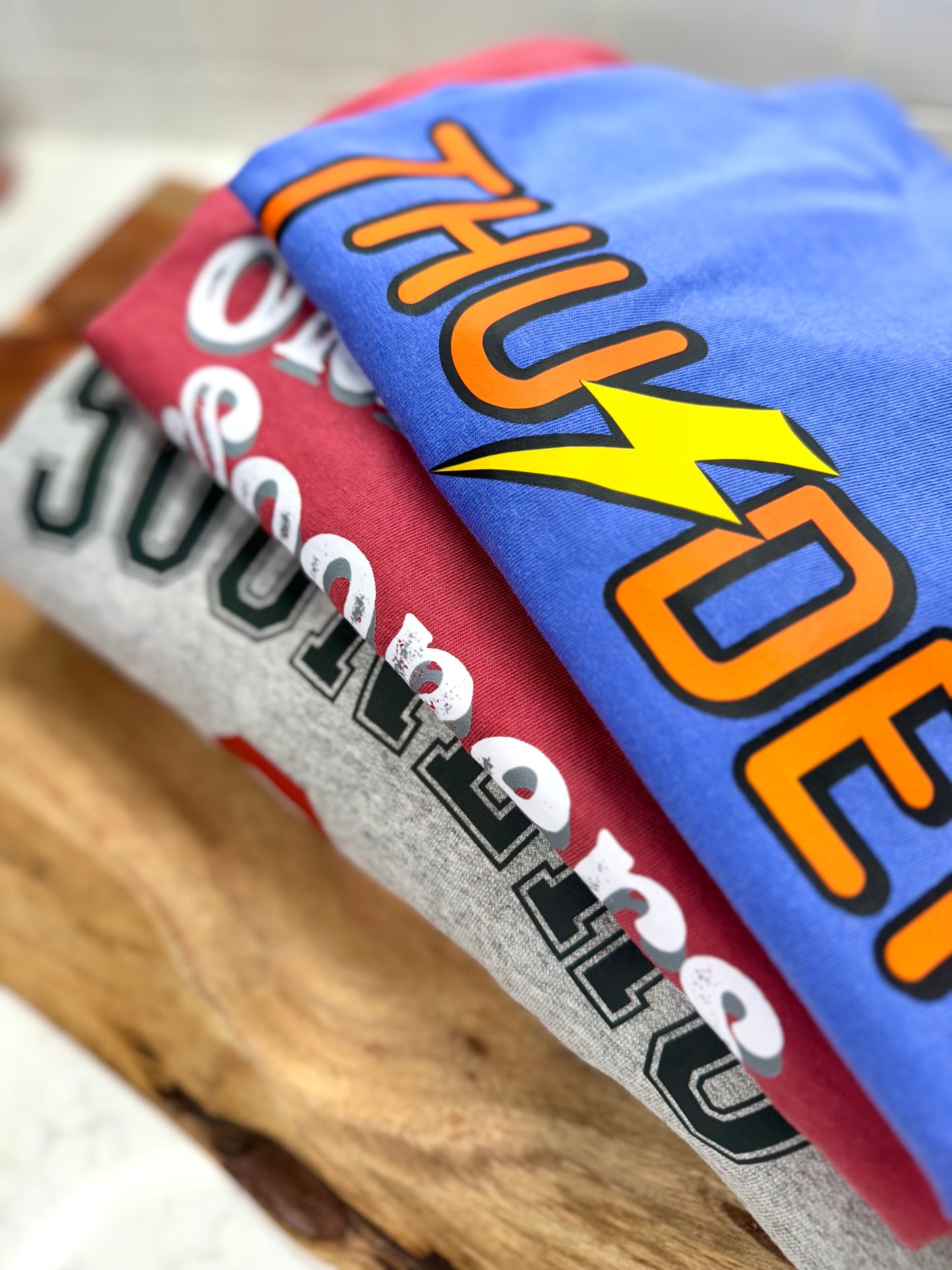 Thunder Up Tee- Flo Blue