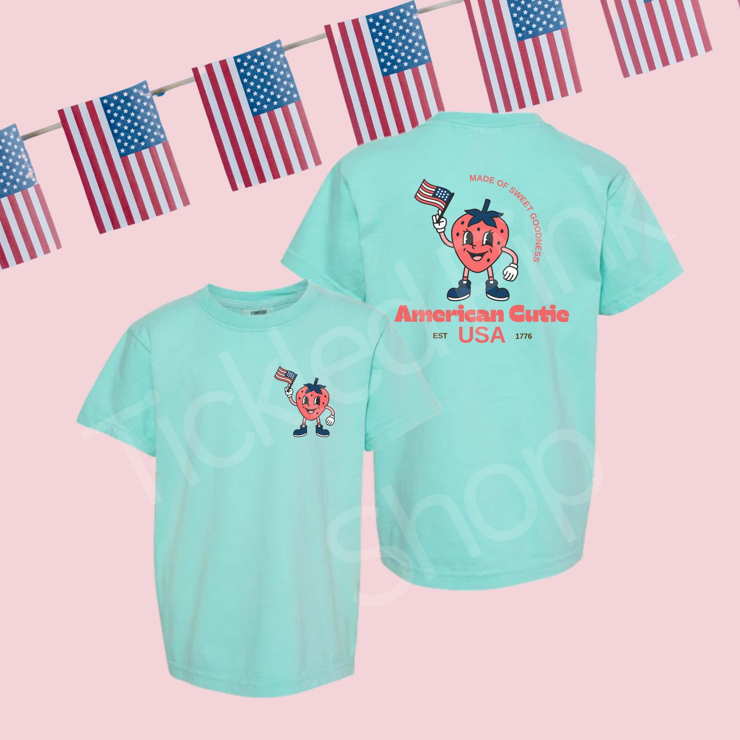 Patriotic Strawberry Cutie CC Tee-2 Colors (Youth/Adult)