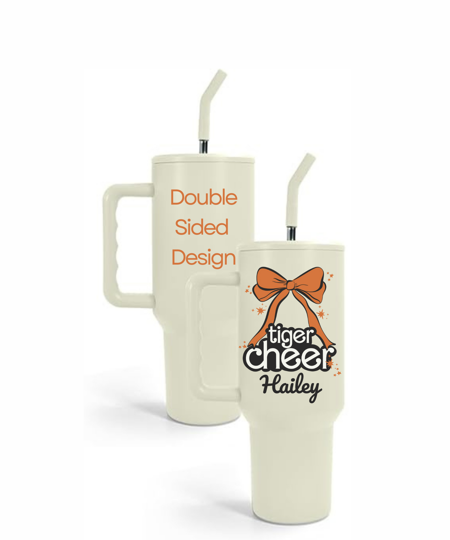 40oz Tiger Cheer Tumbler (Customize Optional) 3 Color Options