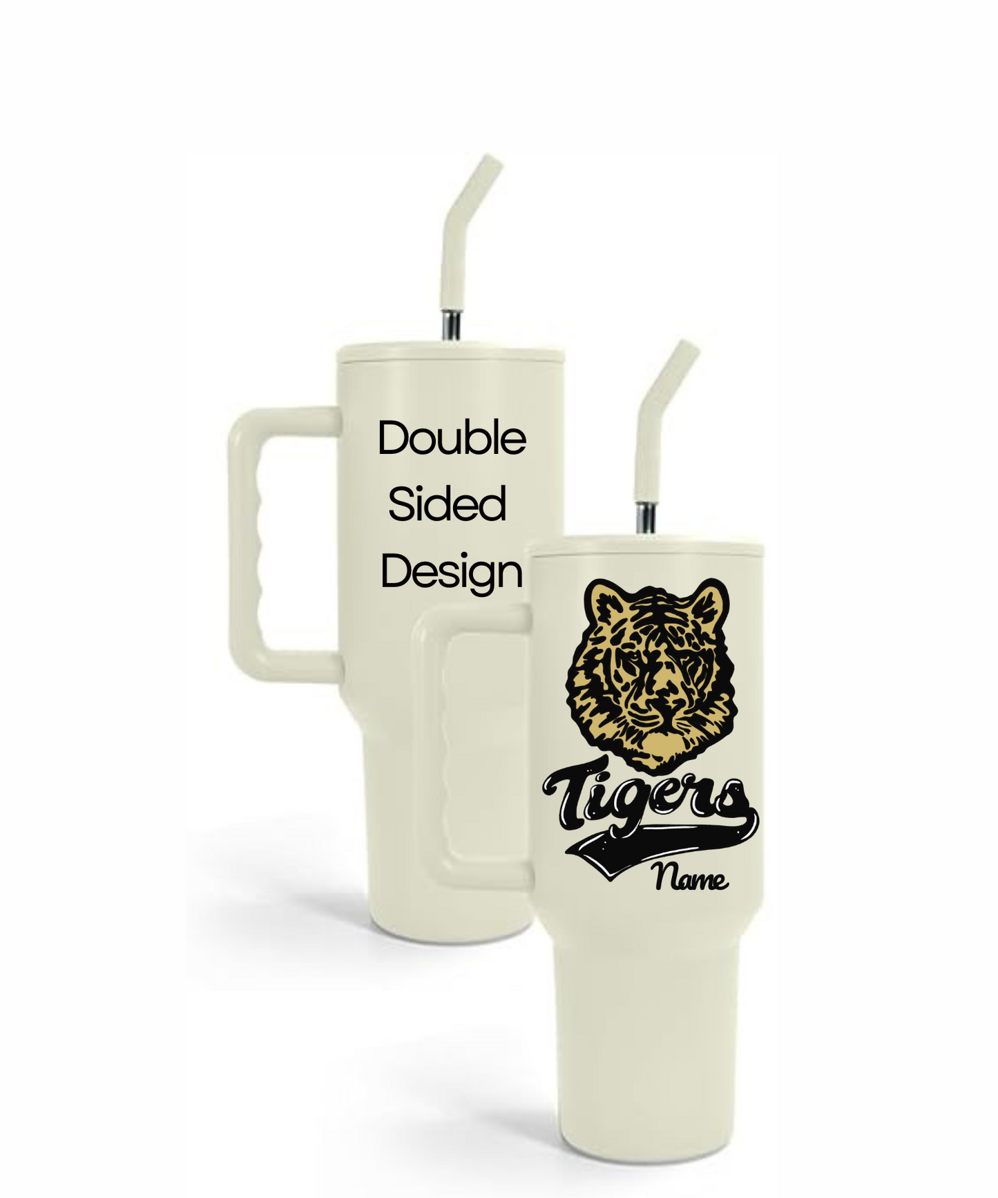 40oz Tiger Mascot Tumbler- Customize