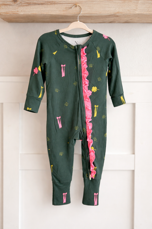 Lucky Clover Infant Zipper Onsie