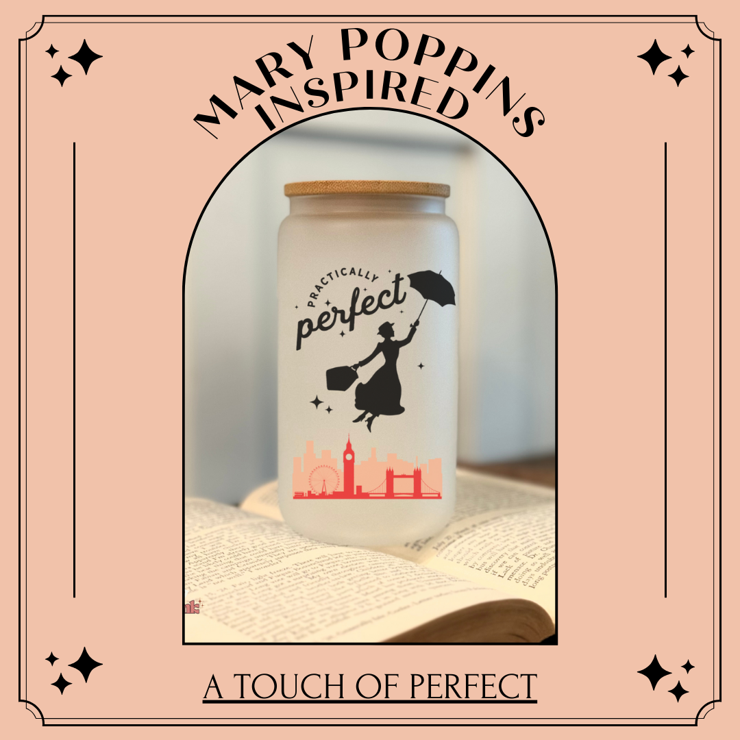 Practically Perfect Silhouette Frosted Glass Tumbler