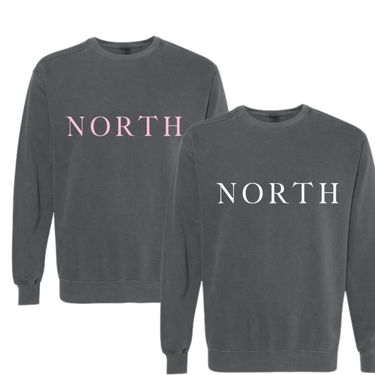 North Sweatshirt- Pepper (Pink or White Letter Option)