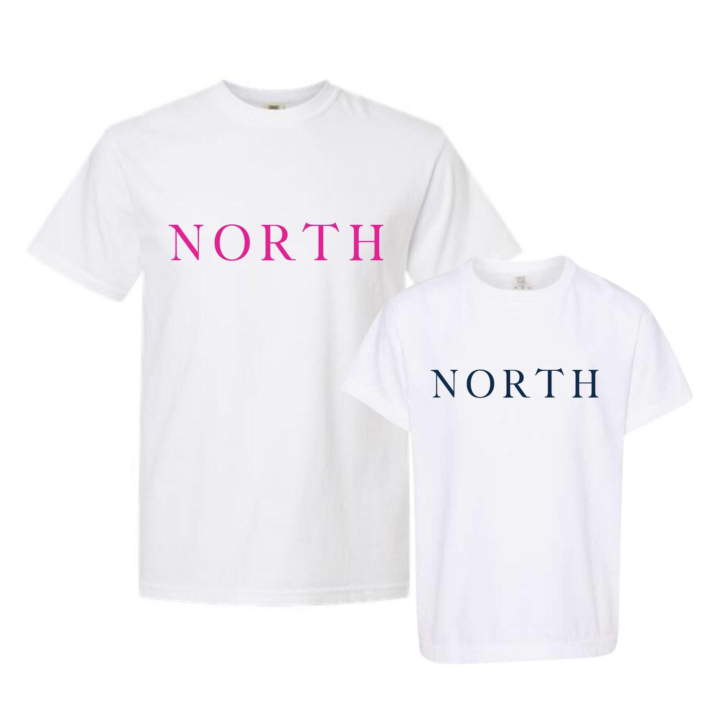 North Tee- White (Youth/Adult Sizes) 2 Letter Colors