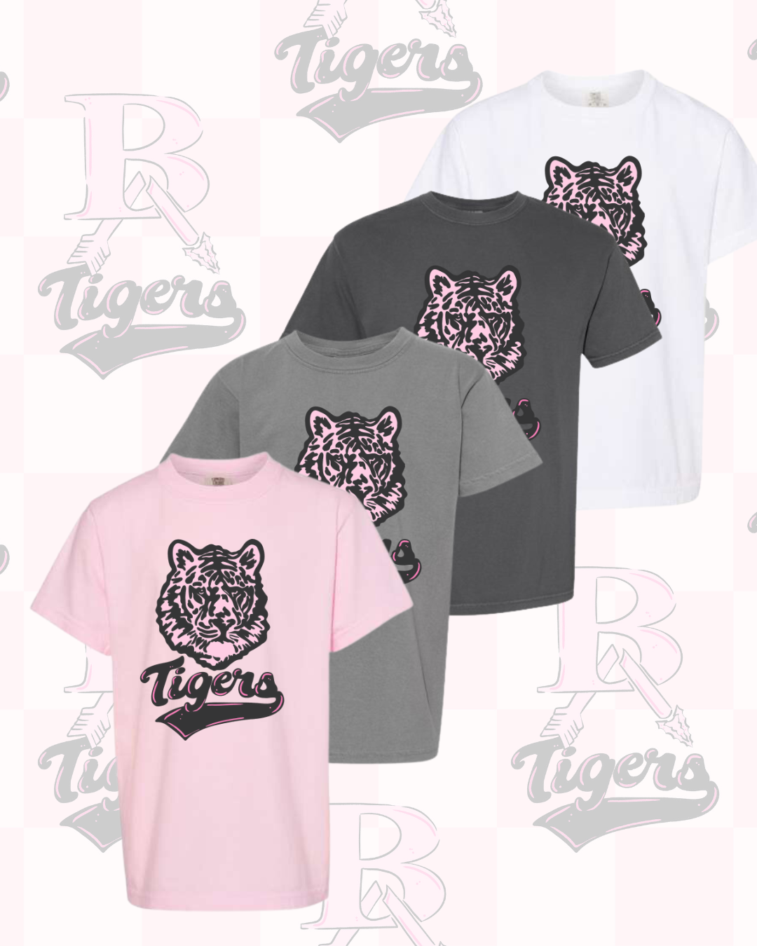 Pink Mascot Tee Youth/Adult (4 Colors Available)