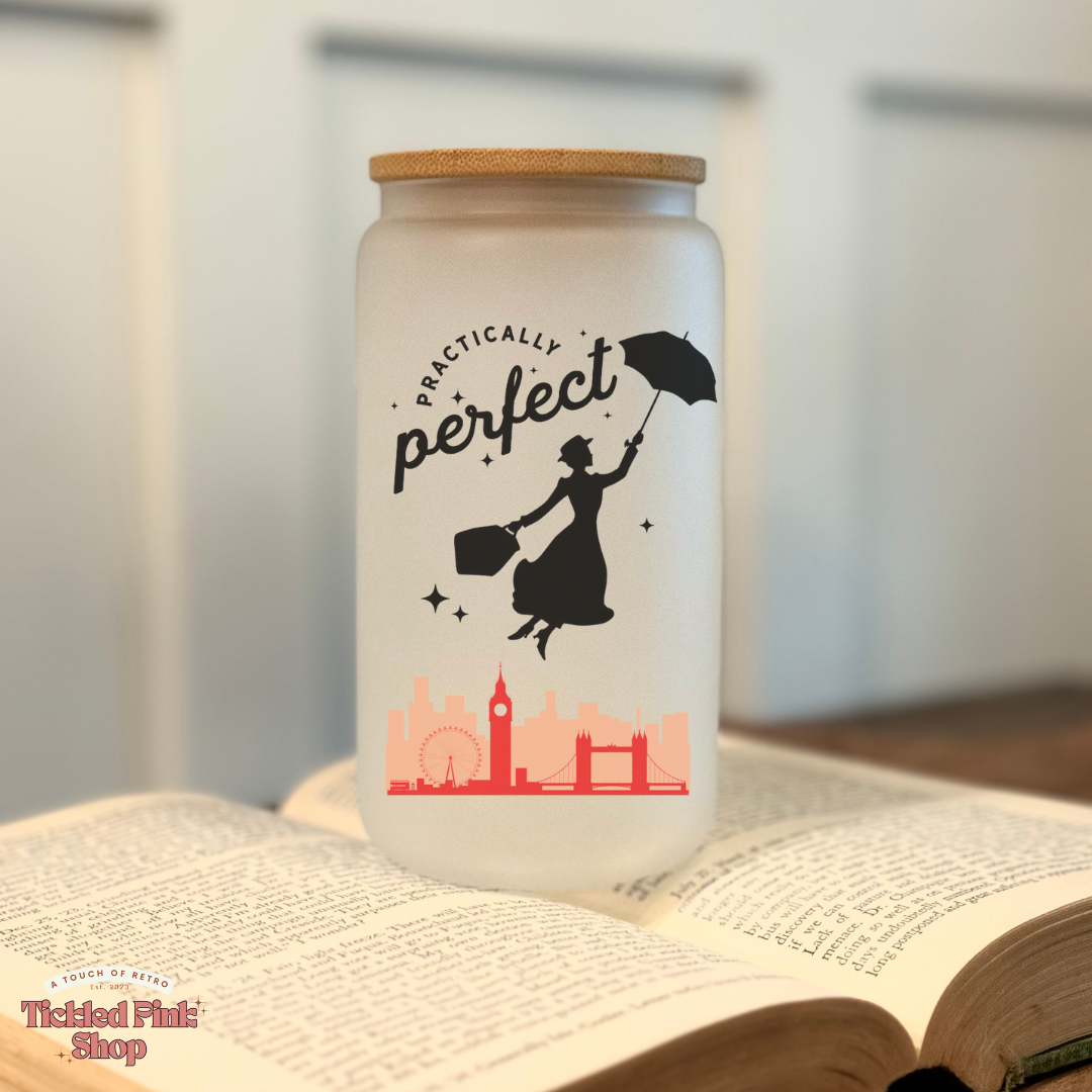 Practically Perfect Silhouette Frosted Glass Tumbler