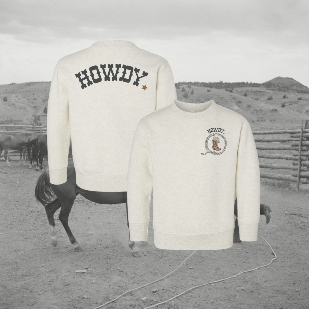 Neutral Howdy Youth Sweatshirt