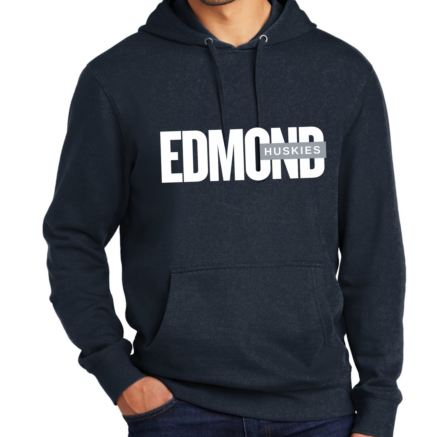 Edmond Huskies Adult Hoodie- (Grey/Navy Options)