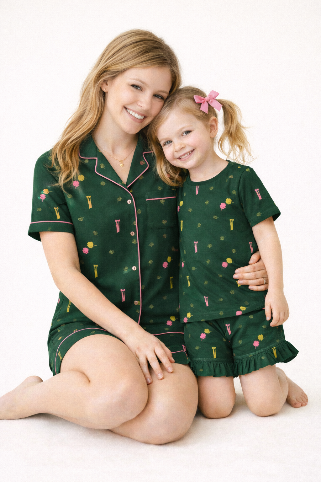 Lucky Clover Toddler Ruffle Shorts Set