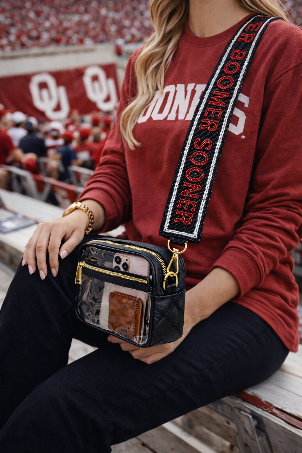 Boomer Sooner Beaded Purse Strap
