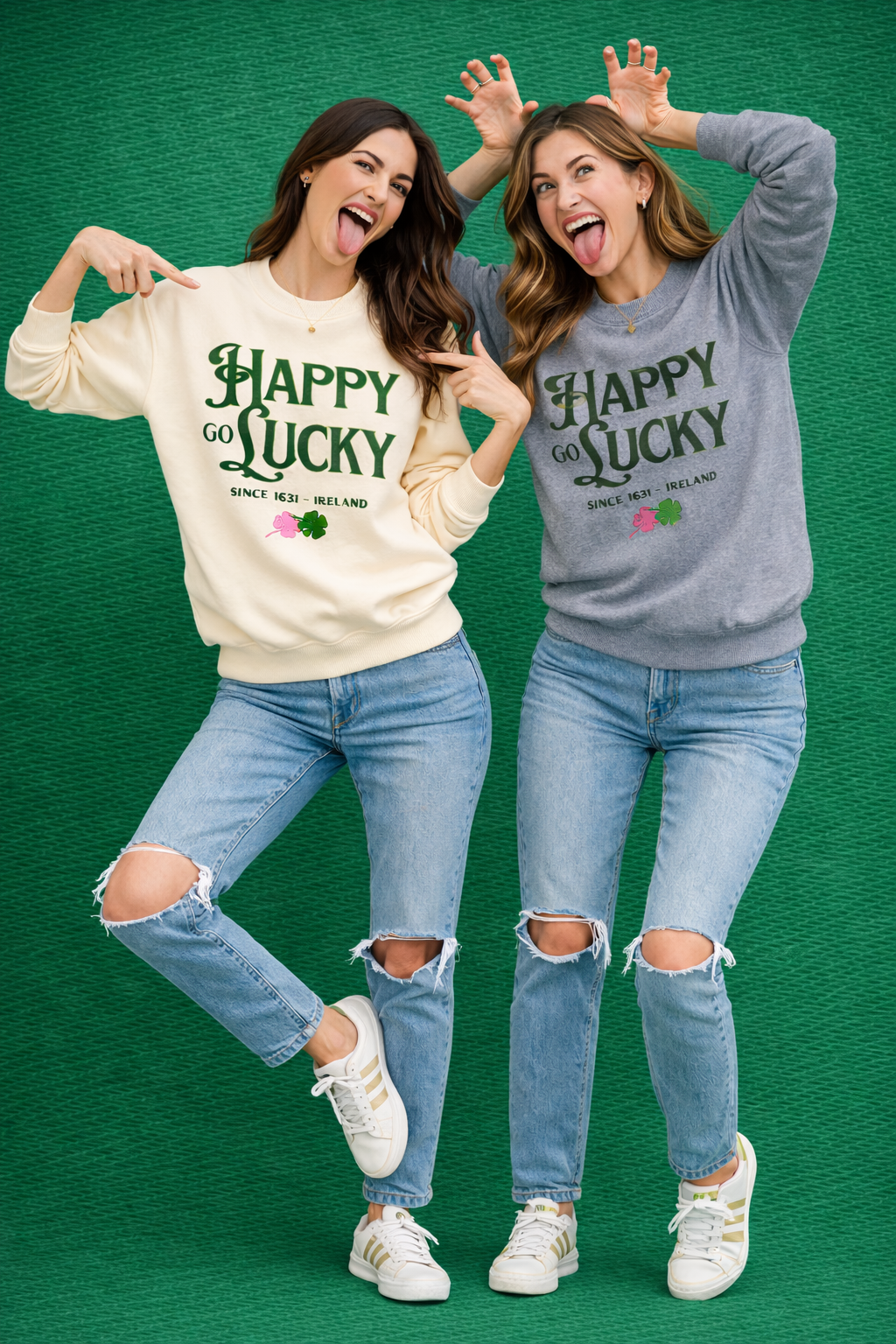 Happy Go Lucky Sweatshirt- Adult