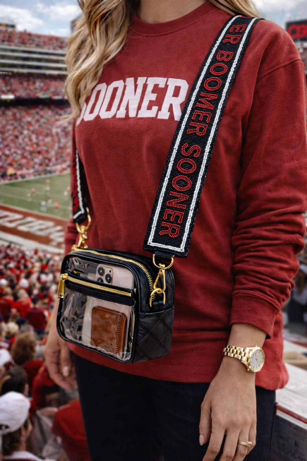 Boomer Sooner Beaded Purse Strap