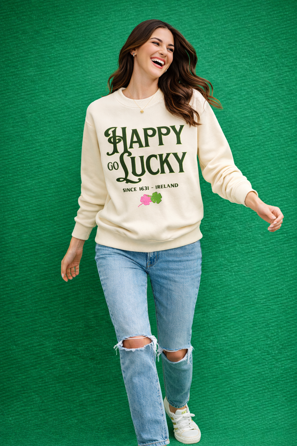 Happy Go Lucky Sweatshirt- Adult
