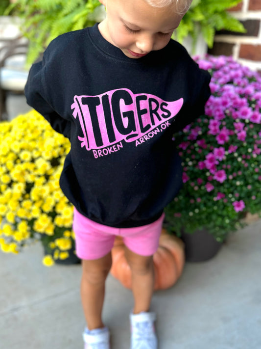 BA- Tigers Flag Tee/Sweatshirt Adult, Youth, Toddler Sizes (3 Colors Available)