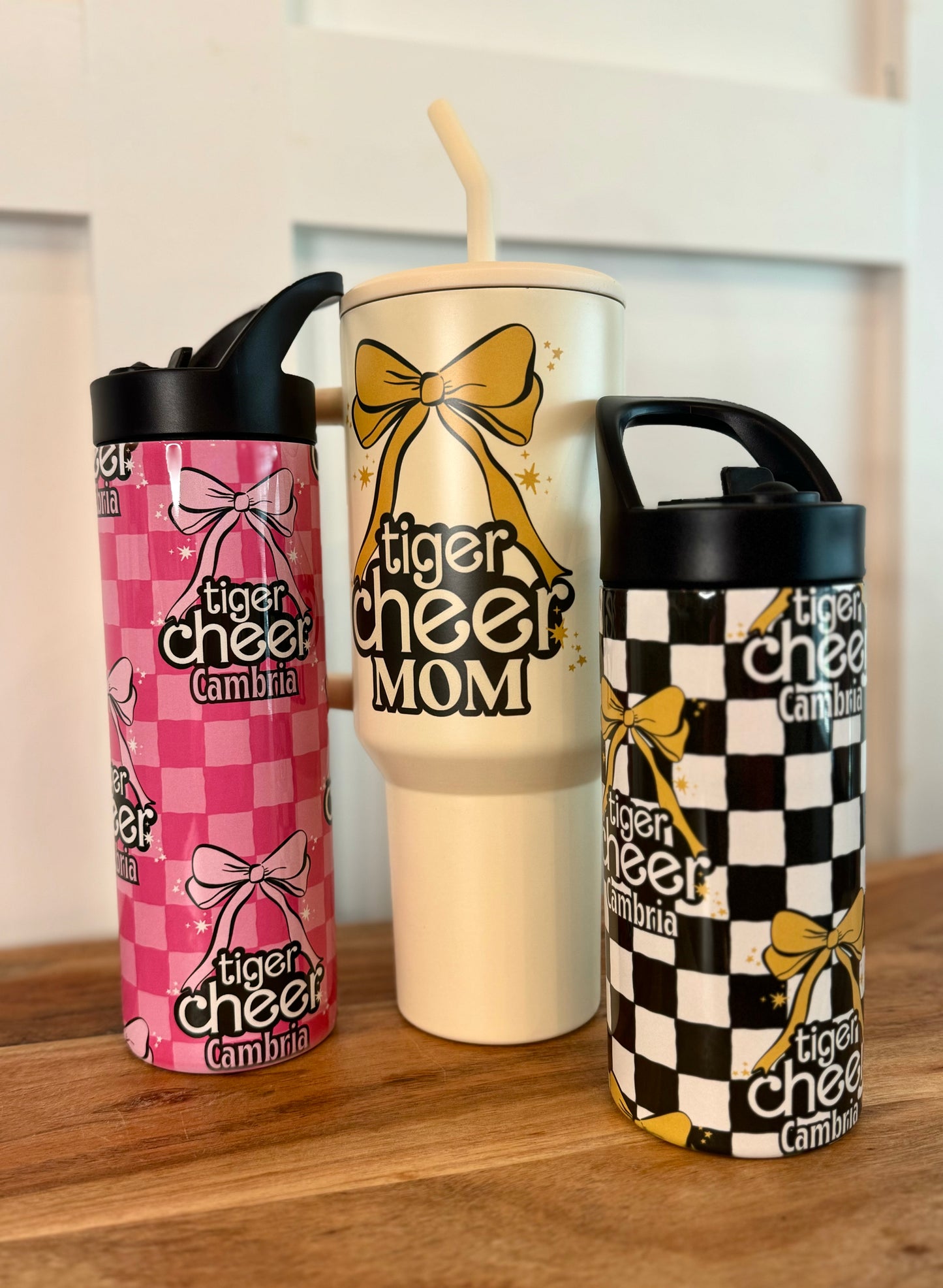 Tiger Cheer Tumblers (3 Color Options) (Multi-Sizes Available)