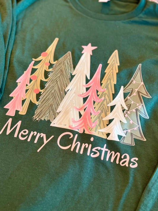 Christmas Trees Adult Long Sleeve