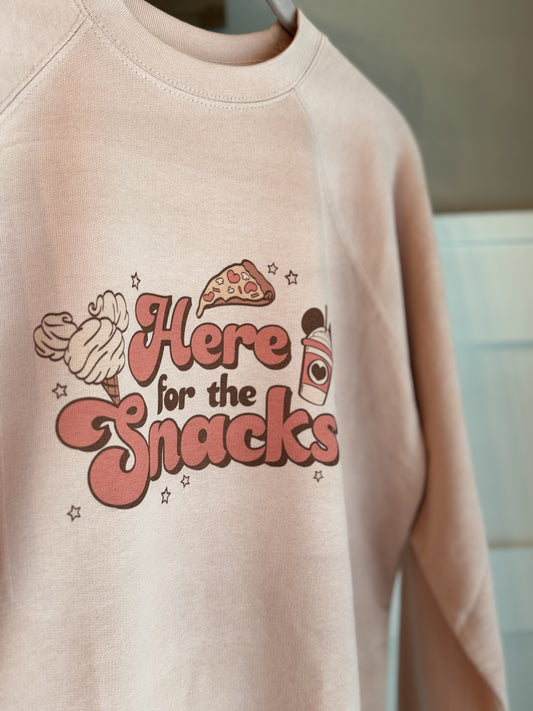 Here for the Snacks Adult Terry Crewneck