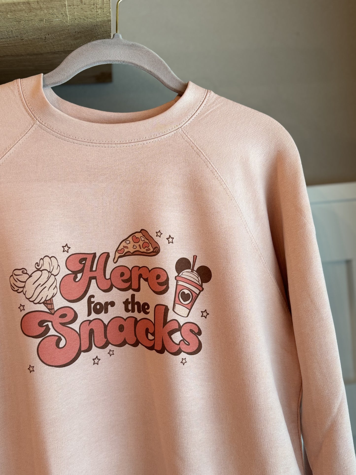 Here for the Snacks Adult Terry Crewneck