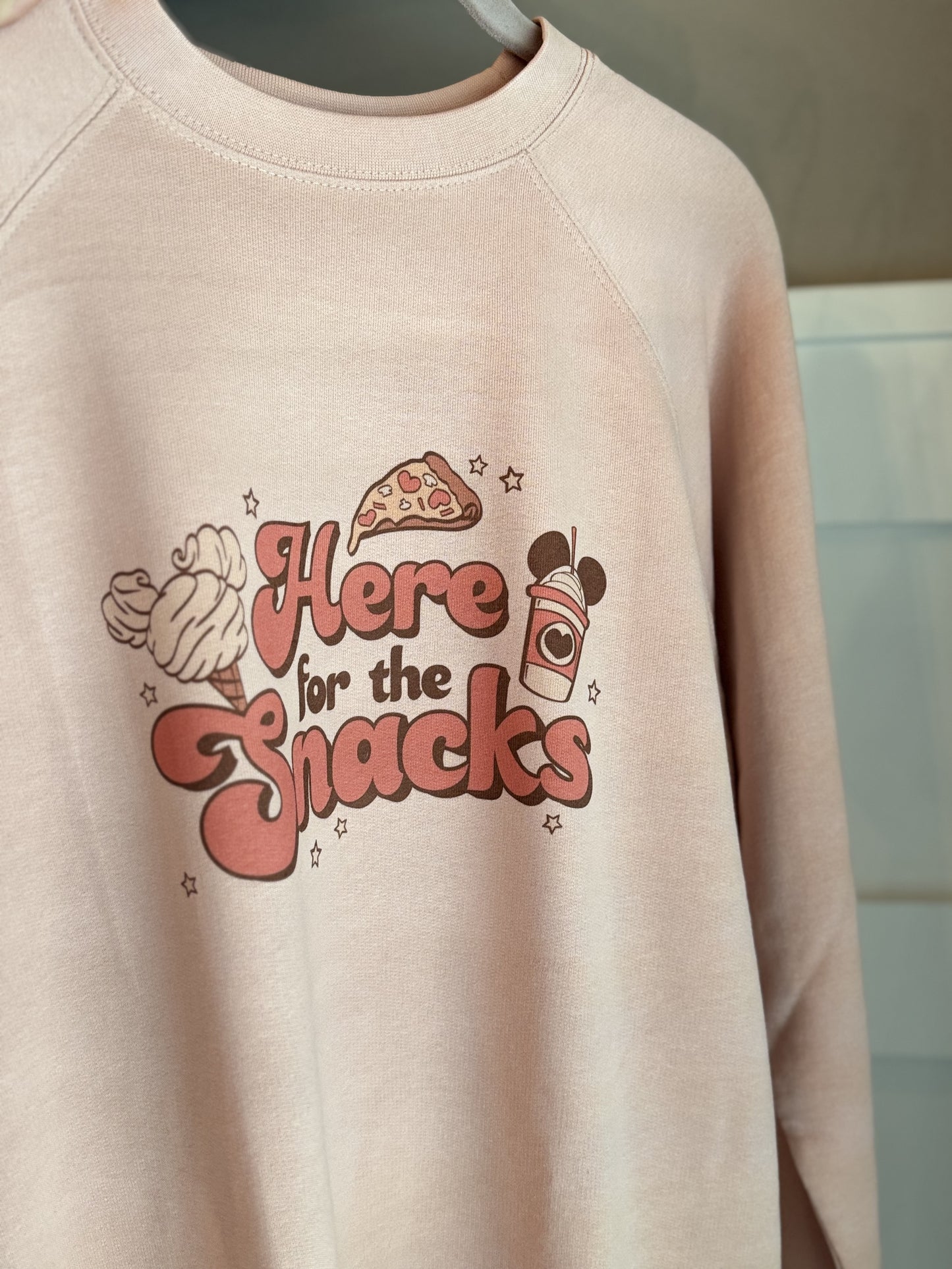 Here for the Snacks Adult Terry Crewneck