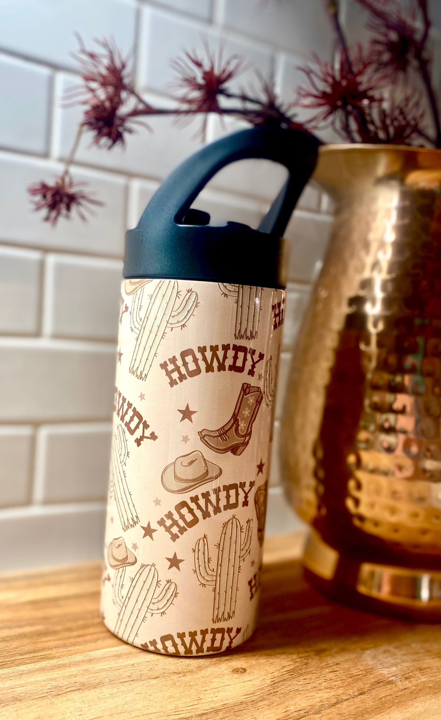 Howdy- Dusty Pink Tumbler (Multi-Sizes Available)