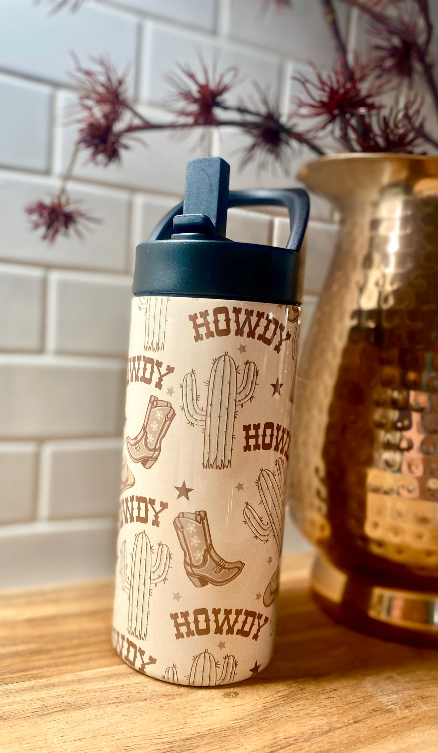 Howdy- Dusty Pink Tumbler (Multi-Sizes Available)