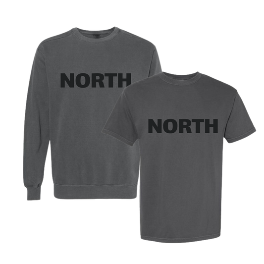 3D Puff North Letters Sweatshirt/Tee- Charcoal