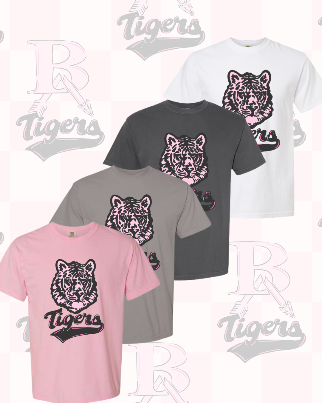 Pink Mascot Tee Youth/Adult (4 Colors Available)