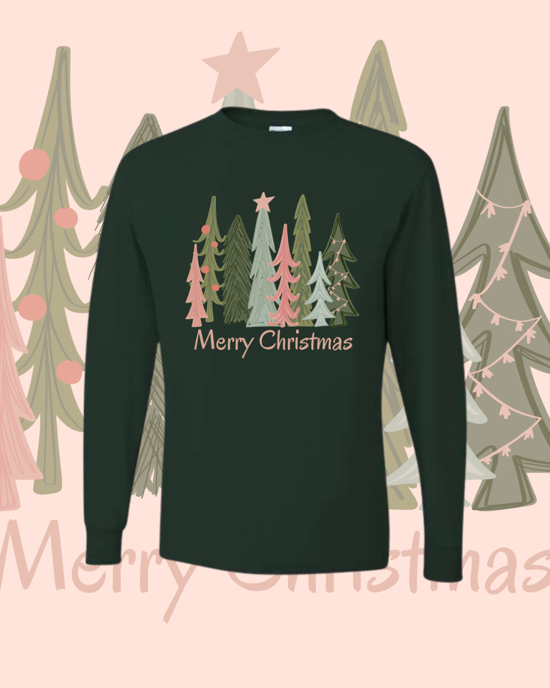 Christmas Trees Adult Long Sleeve