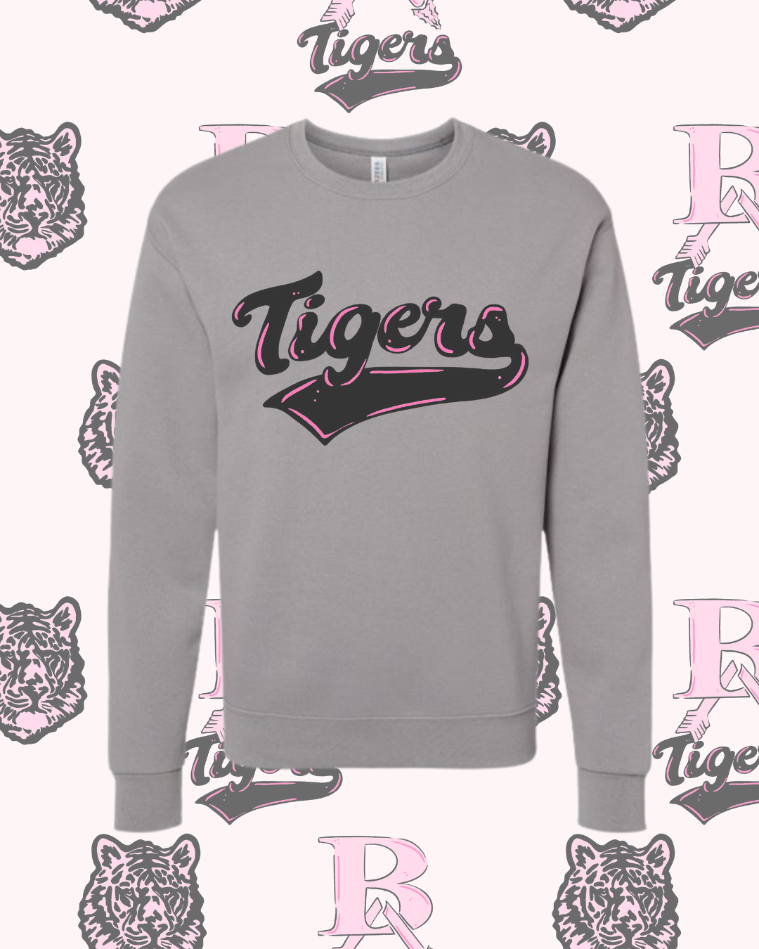 Pink Classic Tigers Adult Sweatshirt (3 Colors Available)