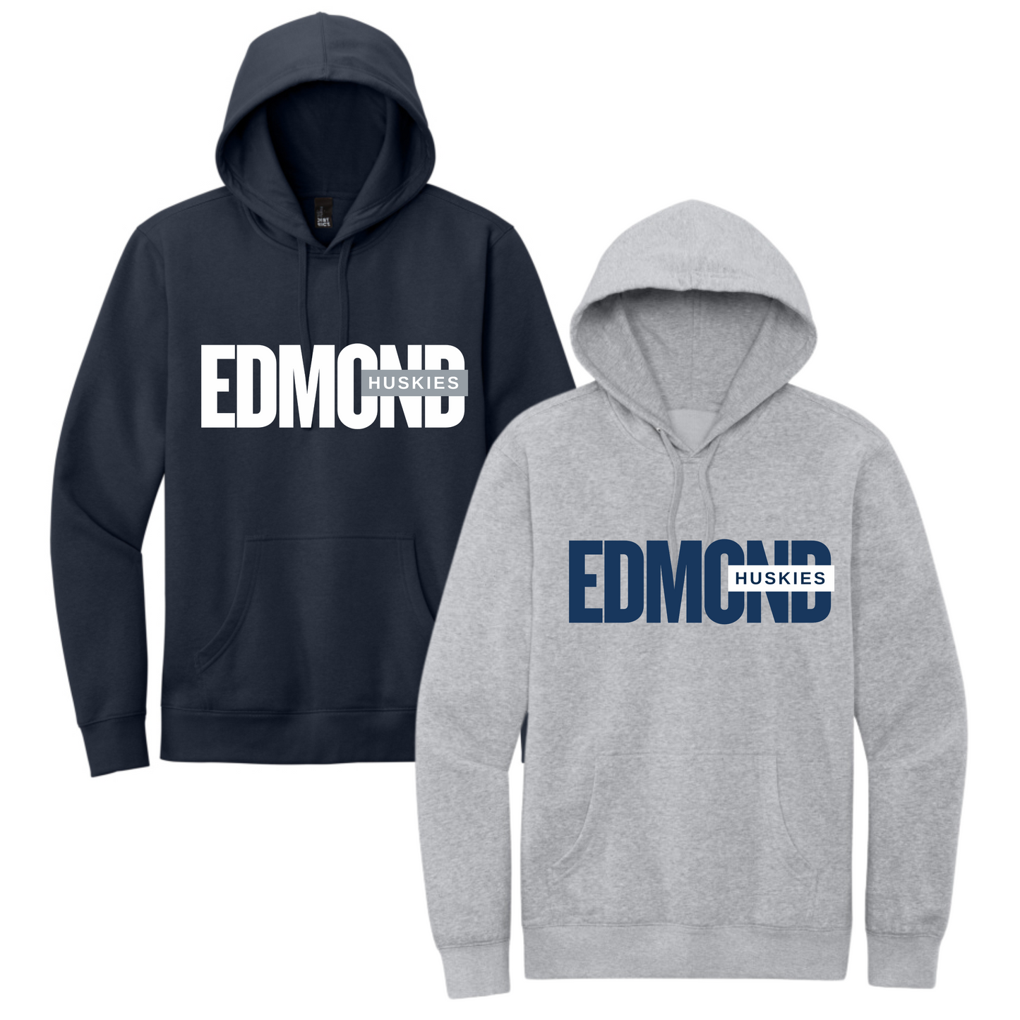 Edmond Huskies Adult Hoodie- (Grey/Navy Options)