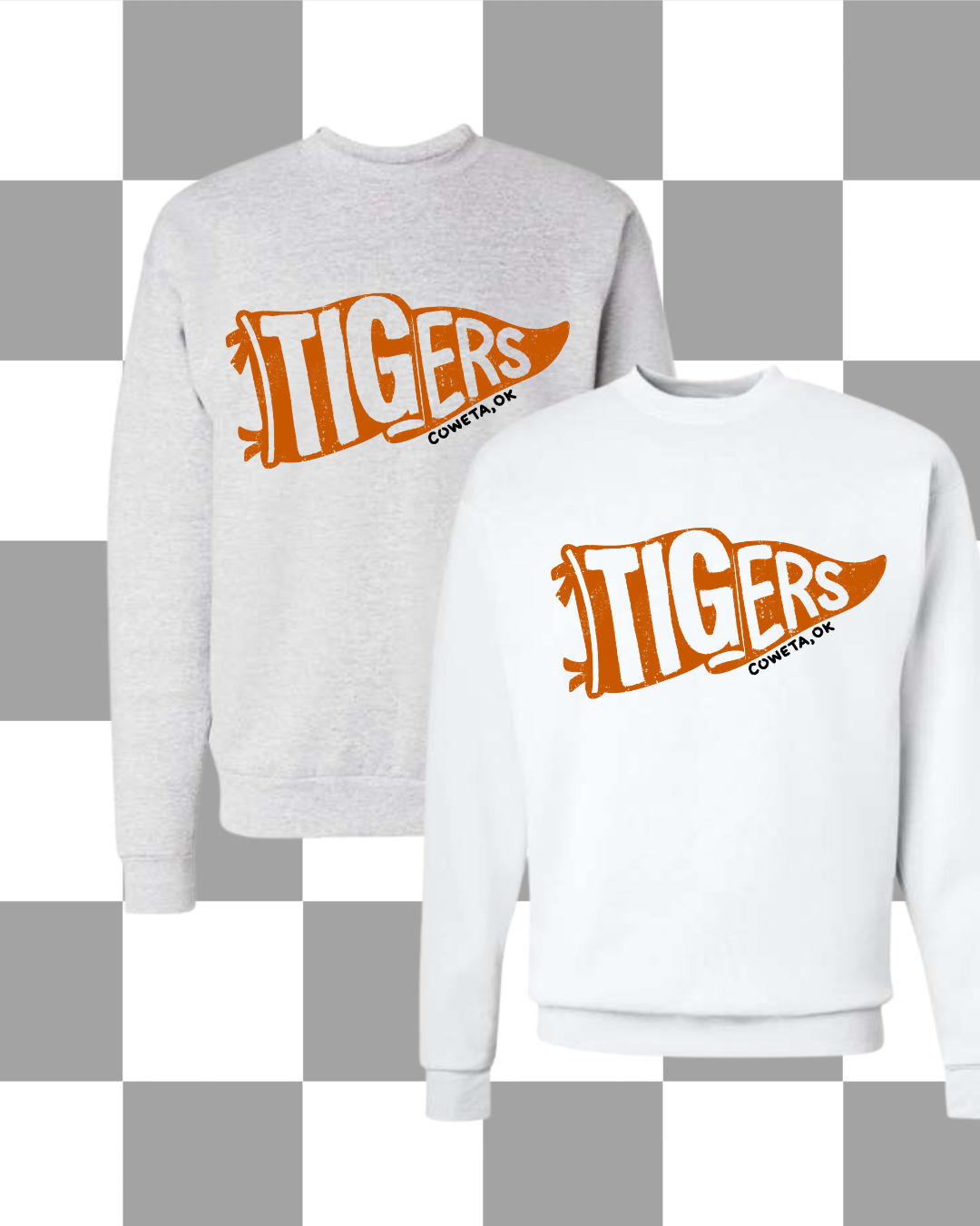 Coweta Tigers Sweatshirt Adult, youth, toddler Sizes (2 Colors Available)