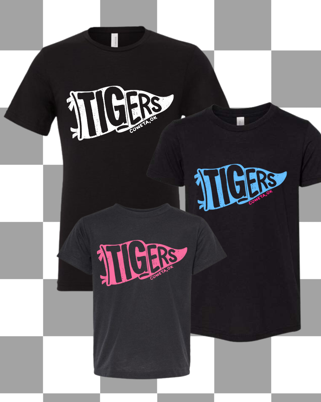 Coweta Tigers Flag Tee/Sweatshirt (Adult, Youth, Toddlers Sizes)