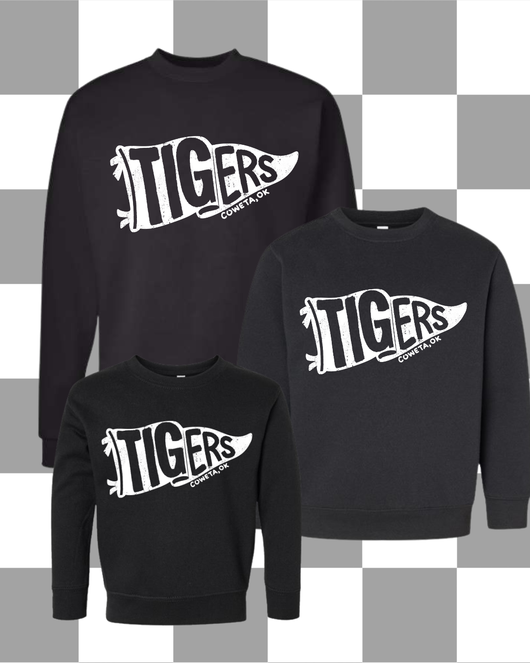 Coweta Tigers Flag Tee/Sweatshirt (Adult, Youth, Toddlers Sizes)