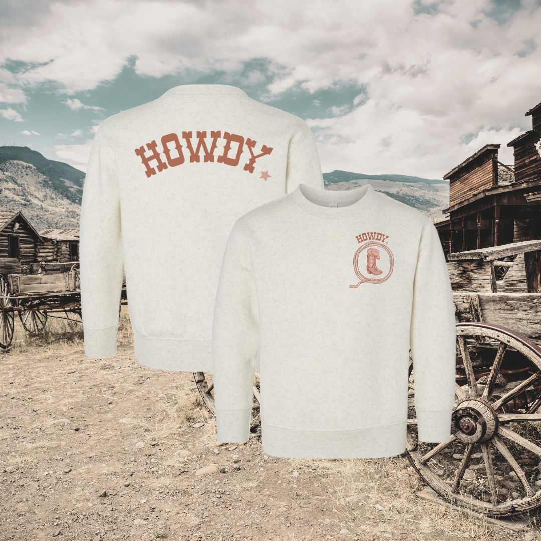 Dusty Pink Howdy Youth Sweatshirt