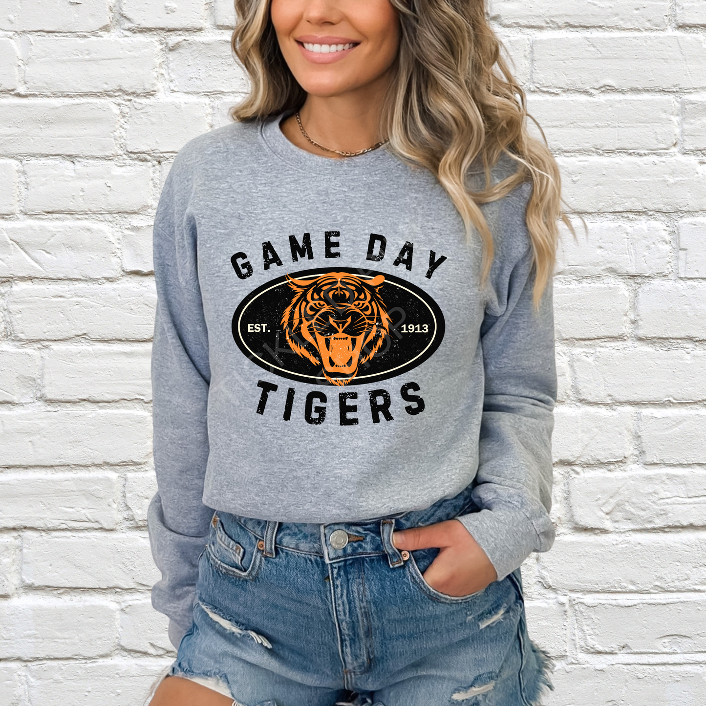 Game Day Tigers Sweatshirt-Gold & Orange Design (Youth & Adult)